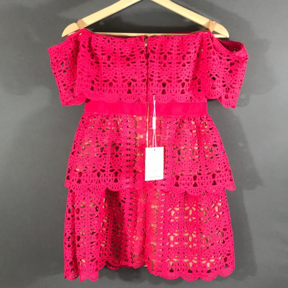 Self-Portrait off shoulder mini dress Fuchsia - Picture 5 of 6